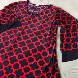 Flirty Pink brand,2X, red/navy tunic
